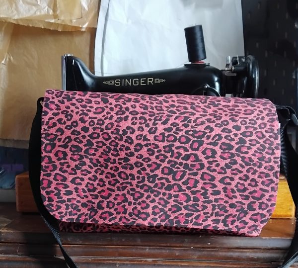 Large Messenger Bag (Pink Leopard print)