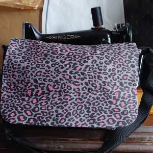 Large Messenger Bag (Grey Leopard print)