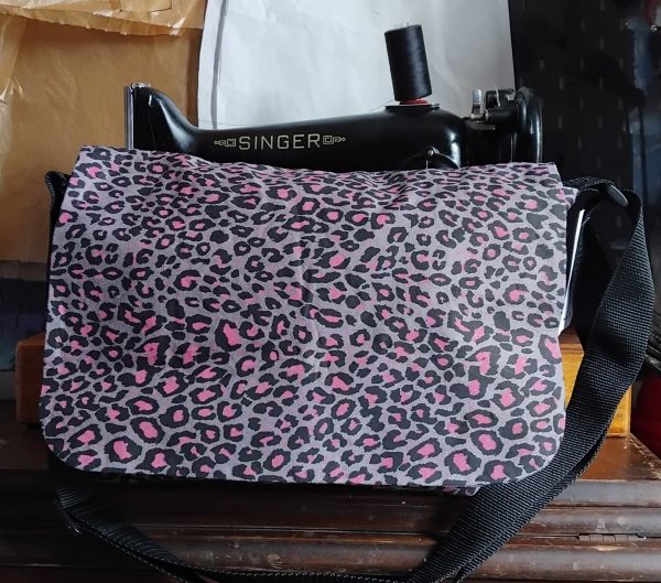 Large Messenger Bag (Grey Leopard print)